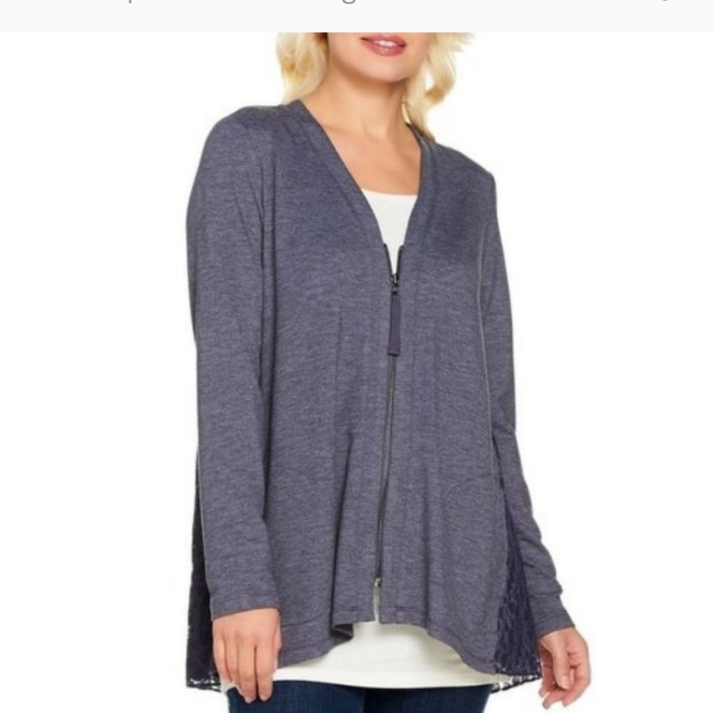 Logo lounge blue zippered top comfy relaxing